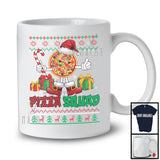 Pizza Squad; Humorous Christmas Santa Pizza Snowing Around; X-mas Sweater Food Lover T-Shirt
