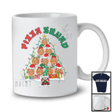 Pizza Squad; Humorous Christmas Tree Elf Santa Reindeer Pizza; X-mas Lights Gnome Food T-Shirt
