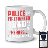 Police And Firefighter Dad, Awesome Father's Day Heroes, Daddy Matching Family Group T-Shirt