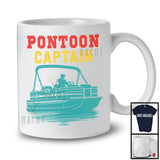 Pontoon Captain, Humorous Vintage Father's Day Pontoon Lover, Matching Dad Family T-Shirt