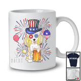 Poodle Drinking Beer, Cheerful 4th Of July Drunker Fireworks, American Flag Patriotic Group T-Shirt