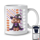 Poodle Witch On American Flag, Adorable Halloween Pumpkin Paws, Patriotic Group T-Shirt
