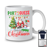 Portuguese You A Merry Christmas; Fantastic X-mas Tree Santa Portuguese Flag Snowman; Family T-Shirt