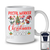 Postal Worker Christmas Crew; Adorable X-mas Tree Three Gnomes; Snowing Jobs Group T-Shirt