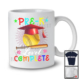 Pre-K Level Complete, Joyful Last Day Of School Softball Player Playing, Girls Students Group T-Shirt