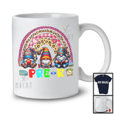 Pre-K, Lovely Back To School First Day Three Gnomes Leopard Rainbow, Students Teacher T-Shirt