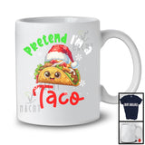 Pretend I'm A Taco Crew, Humorous Christmas Santa Snowing, X-mas Family Group T-Shirt