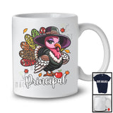 Principal; Amazing Thanksgiving Leopard Turkey Girl Women; Proud Jobs Family Group T-Shirt