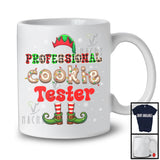 Professional Cookie Baking Team Captain; Joyful Christmas Lights Plaid Elf Hat Feet; Baking Baker T-Shirt