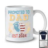 Promoted To Dad 2024, Lovely 4th Of July Pregnancy Announcement, Vintage US Flag Family T-Shirt
