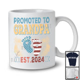 Promoted To Grandpa 2024, Lovely 4th Of July Pregnancy Announcement, Vintage US Flag Family T-Shirt
