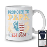Promoted To Papa 2024, Lovely 4th Of July Pregnancy Announcement, Vintage US Flag Family T-Shirt