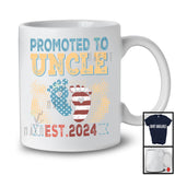 Promoted To Uncle 2024, Lovely 4th Of July Pregnancy Announcement, Vintage US Flag Family T-Shirt