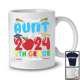 Proud Aunt Of Two 2024 5th Grade Graduates, Lovely Mother's Day Graduation Proud, Family T-Shirt