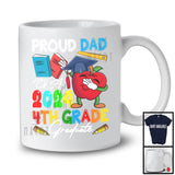 Proud Dad Of A 2024 4th Grade Graduate, Joyful Graduation Dabbing Apple, Father's Day Family T-Shirt