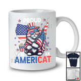 Proud To Be An Americat, Adorable 4th Of July Cat Lover American Flag, Family Patriotic T-Shirt