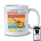 Proudest Guitar Player Dad Ever, Proud Vintage Retro Father's Day, Musical Instruments Family T-Shirt