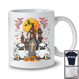 Pug Boo Ghost, Awesome Halloween Costume Moon, Carved Pumpkins Animal Lover T-Shirt