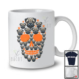 Pug Halloween Skull Shape, Creepy Halloween Costume Skull, Animal Lover Family Group T-Shirt