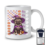 Pug Witch On American Flag, Adorable Halloween Pumpkin Paws, Patriotic Group T-Shirt