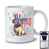 Pug With American Flag Fireworks, Awesome 4th Of July Pug Lover, Patriotic Group T-Shirt
