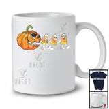 Pumpkin Eating Candy Corn, Horror Halloween Costume Candy Corn Running, Family Group T-Shirt