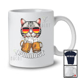 Purrost; Adorable Oktoberfest Festival Cat Wearing Germany Flag Sunglasses; Drinking Beer T-Shirt