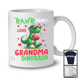 Rawr Means I Love My Grandma, Adorable Mother's Day T-Rex Grandma, Dinosaur Family Group T-Shirt