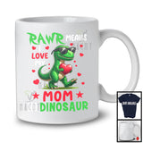 Rawr Means I Love My Mom, Adorable Mother's Day T-Rex Mom, Dinosaur Lover Family Group T-Shirt