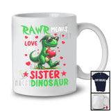 Rawr Means I Love My Sister, Adorable Mother's Day T-Rex Sister, Dinosaur Lover Family Group T-Shirt