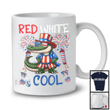 Red White And Cool, Wonderful 4th Of July Alligator Sunglasses American, Patriotic Animal T-Shirt