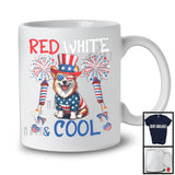 Red White And Cool, Wonderful 4th Of July Corgi American Flag Sunglasses, Patriotic Group T-Shirt