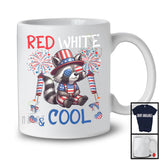 Red White And Cool, Wonderful 4th Of July Raccoon Sunglasses American, Patriotic Animal T-Shirt