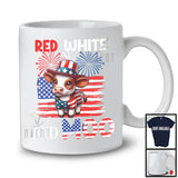 Red White And Moo, Adorable 4th Of July Hat American Flag Cow, Patriotic Farm Animal Farmer T-Shirt