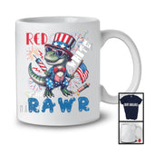 Red White And Rawr, Joyful 4th Of July T-Rex Dinosaur, USA Flag Fireworks Patriotic Group T-Shirt