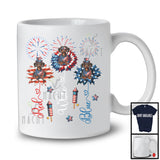 Red White Blue, Lovely 4th Of July Three Dachshund Sunglasses, American Flag Patriotic Group T-Shirt