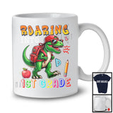 Roaring Into 1st Grade, Humorous Back To School T-Rex Dinosaur Lover, Matching Student Group T-Shirt