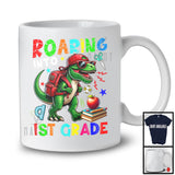 Roaring Into 1st Grade, Humorous First Day Of School Dinosaur T-Rex Sunglasses, Student Teacher T-Shirt