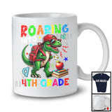 Roaring Into 4th Grade, Humorous First Day Of School Dinosaur T-Rex Sunglasses, Student Teacher T-Shirt
