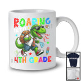 Roaring Into 4th Grade, Humorous First Day Of School T-Rex Dinosaur Lover, Students Group T-Shirt