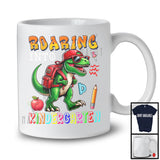 Roaring Into Kindergarten, Humorous Back To School T-Rex Dinosaur, Matching Student Group T-Shirt