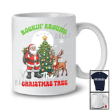 Rockin' Around The Christmas Tree; Fantastic Christmas Moon Reindeer Santa; Family Group T-Shirt
