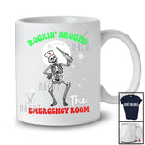 Rockin' Around The Emergency Room; Fantastic Christmas Moon Nurse Doctor Skeleton; Family T-Shirt
