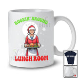 Rockin' Around The Lunch Room; Fantastic Christmas Moon Lunch Lady Santa; Family Group T-Shirt
