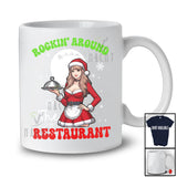 Rockin' Around The Restaurant; Fantastic Christmas Moon Waitress Santa; Family Group T-Shirt