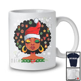 Santa Afro X-mas Girl, Adorable Christmas Black African American, Melanin Family Group T-Shirt
