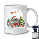 Santa Alligator With X-mas Tree Snowman, Adorable Christmas Santa Wild Animal, Family Group T-Shirt