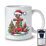 Santa Anchor Snowing Around; Joyful Christmas Santa Anchor Boating Lover; Family Group T-Shirt