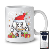 Santa Baseball Snow Around, Lovely Christmas Santa Sports Playing Player, X-mas Team T-Shirt
