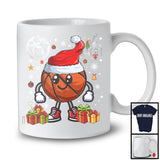 Santa Basketball Snow Around, Lovely Christmas Santa Sports Playing Player, X-mas Team T-Shirt